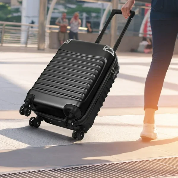 Carry On Luggage, 20 in. Hardside Suitcase ABS Spinner Luggage with Lock - Shell in Black - Image 2