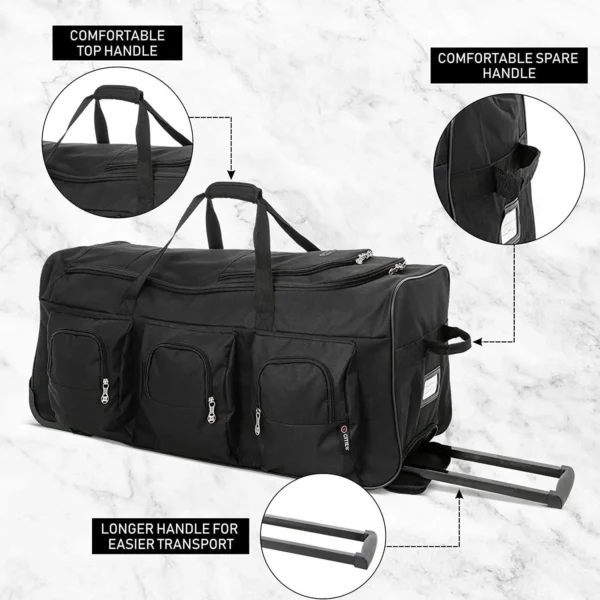Voyage 40 in. Rolling Duffle Bag, Black - Image 2